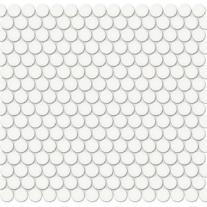 backsplash mosaic tiles Soho Canvas White Matte 11" x 12" 4501-0435-0 Anatolia Circle Mosaic Tiles | Floors & Baths Pro's