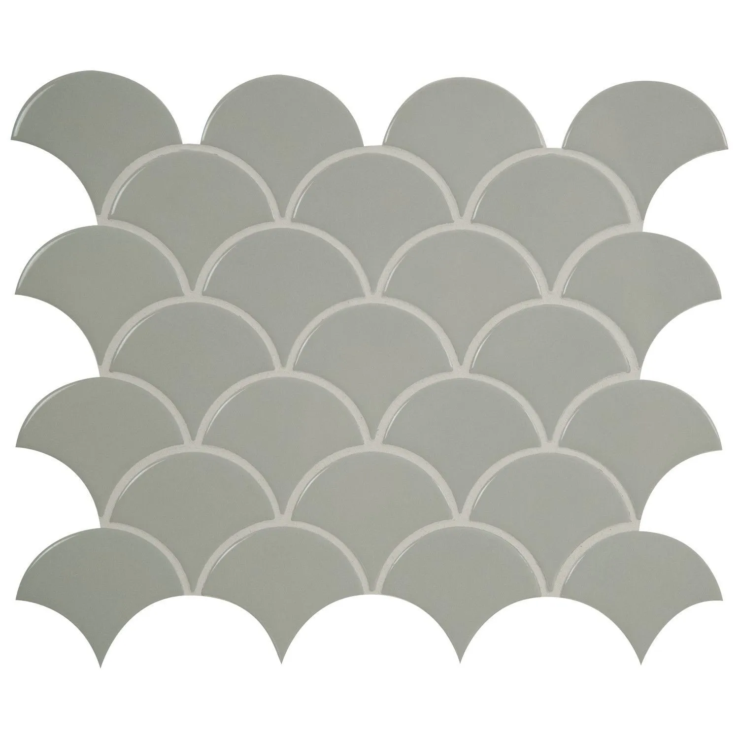 Retro Gray-Light Glossy 10" x 13" SMOT-PT-RETGRA-SCALOP MSI Surfaces Other Mosaic Tiles