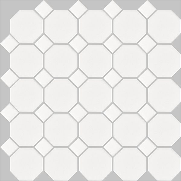 backsplash mosaic tiles Basic Hexagon/Octagon Octagon White Satin 12" x 12" HXY010101 Centura Other Mosaic Tiles | Floors & Baths Pro's