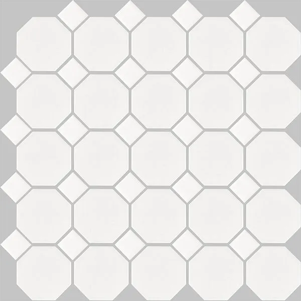 Basic Hexagon/Octagon Octagon White Satin 12" x 12"