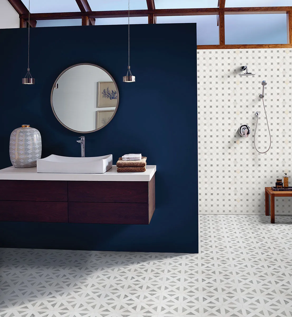 Bianco Dolomite White-Cool Polished 12-1/2" x 12-1/2" SMOT-BIANDOL-DOTP MSI Surfaces Square Mosaic Tiles