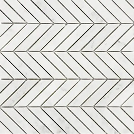 Miki Chevron Bianco Carrara Matte 12" x 12" (9.2 sqft/box) S93HONN Centura Hexagon Mosaic Tiles