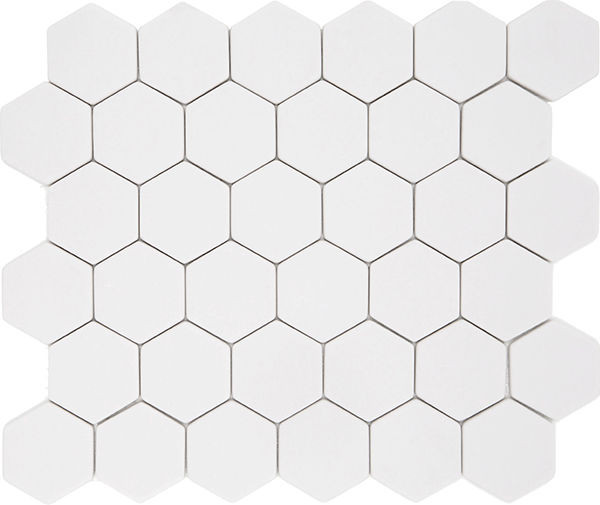 Pan Dan Ecru Matte 11" x 12" ESECRU48 Centura Hexagon Mosaic Tiles | Floors & Baths Pro's