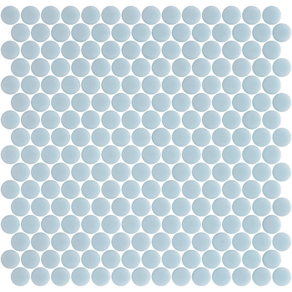 backsplash mosaic tiles Penny Natureglass Matte Pale Blue 11" x 11" PE2005007 Centura Circle Mosaic Tiles | Floors & Baths Pro's