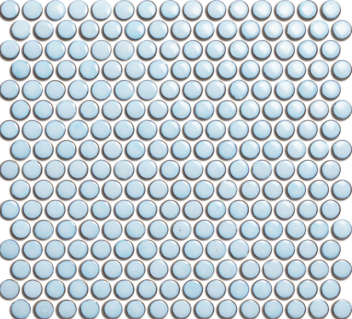 backsplash mosaic tiles Penny Round Porcelain Blue Glossy 12" x 12" BHL08106 Centura Circle Mosaic Tiles | Floors & Baths Pro's