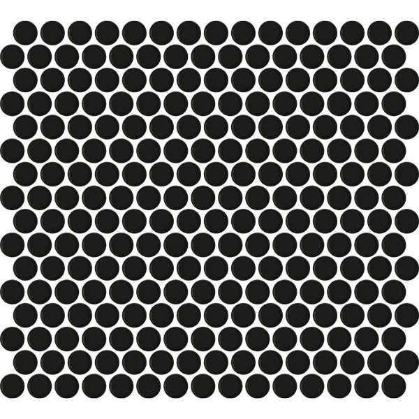 backsplash mosaic tiles Penny Round Black Matte 12" x 12" HL0003 Centura Circle Mosaic Tiles | Floors & Baths Pro's