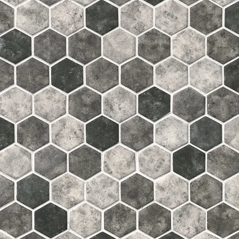 Hexagon Urban Tapestry Gray-Dark Glossy 11" x 13"