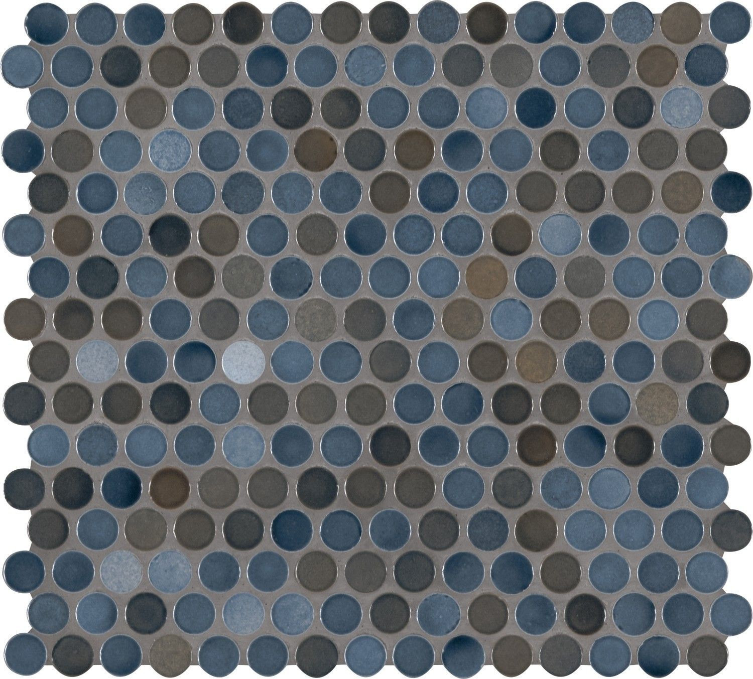 backsplash mosaic tiles Penny Round Blue Hexagon Glossy 11-1/2" x 12-1/2" SMOT-PT-PENRD-AZUL MSI Surfaces Hexagon Mosaic Tiles | Floors & Baths Pro's