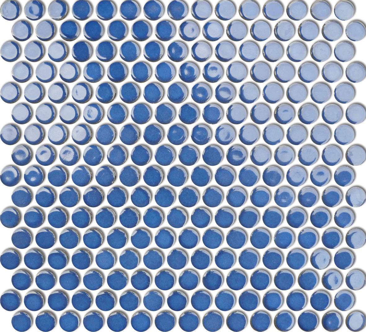 backsplash mosaic tiles Penny Round Sailor Blue Glossy 12" x 12" BHL8020 Centura Circle Mosaic Tiles | Floors & Baths Pro's