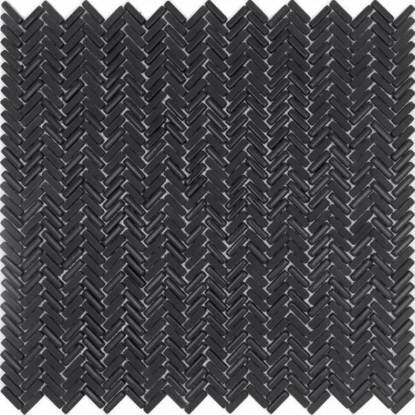 Pan Dan Graphite Glossy / Matte 12" x 12" HEGRAPHITE Centura Rectangle Mosaic Tiles | Floors & Baths Pro's