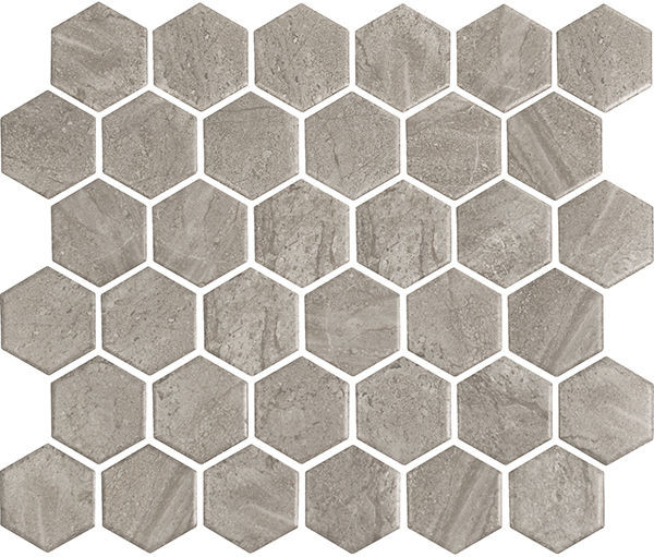 backsplash mosaic tiles Miki - InkJet Mosaics Grey Matte 11" x 13" MCSC2017 Centura Hexagon Mosaic Tiles | Floors & Baths Pro's