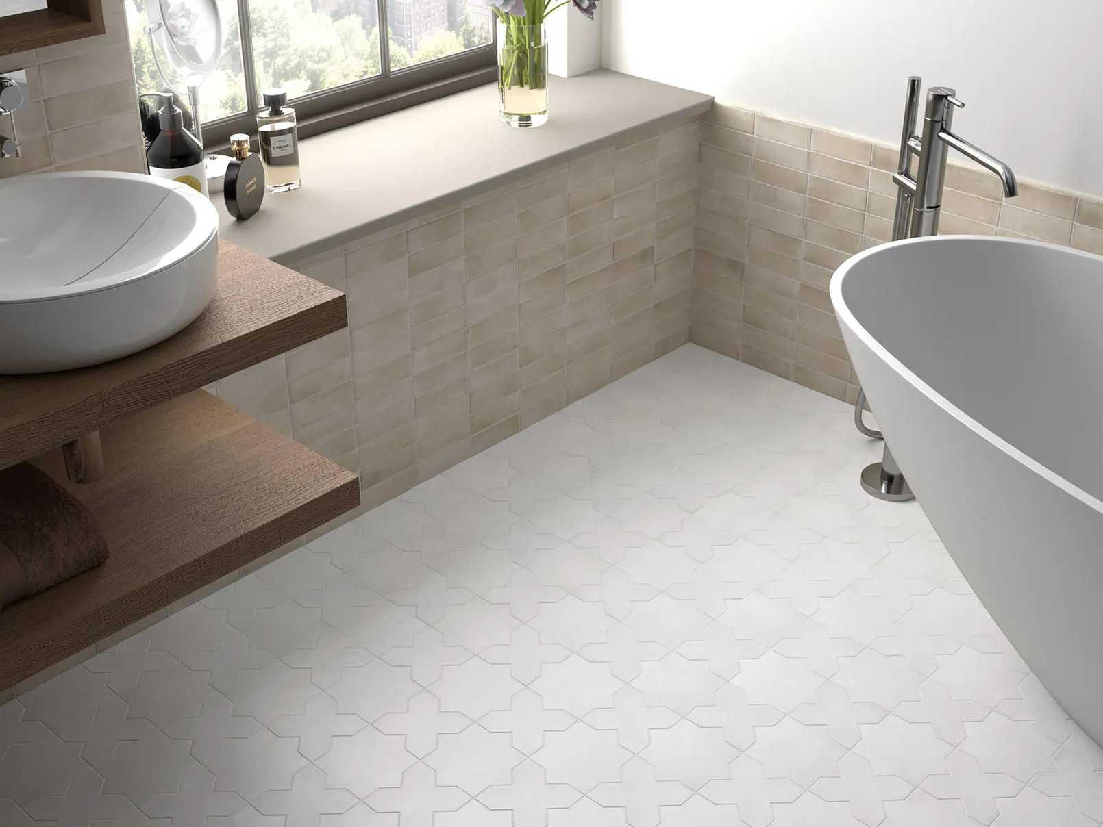 Kasbah Base Bone Matte 5" x 5" KA28815 Centura X Mosaic Tiles