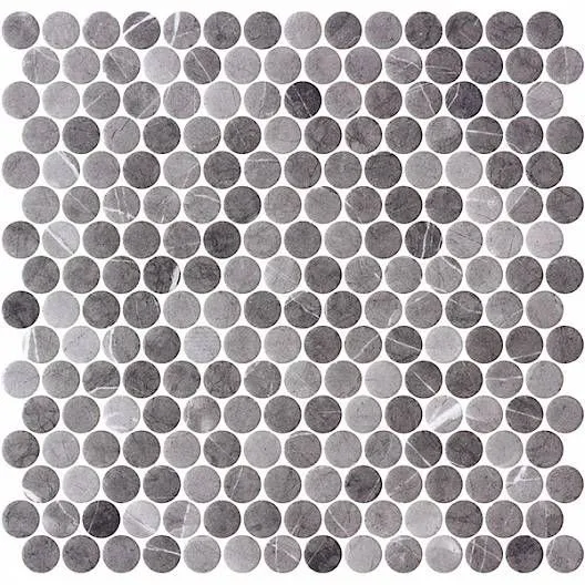 Penny Ecostone Matte Grafito 11" x 11" PE2005018 Centura Circle Mosaic Tiles