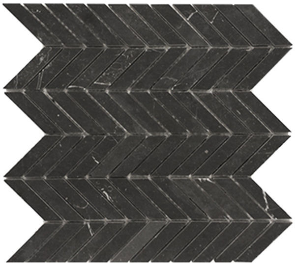 Miki Chevron Black Marquina Matte 12" x 12" (9.2 sqft/box) S62HONN Centura Hexagon Mosaic Tiles | Floors & Baths Pro's