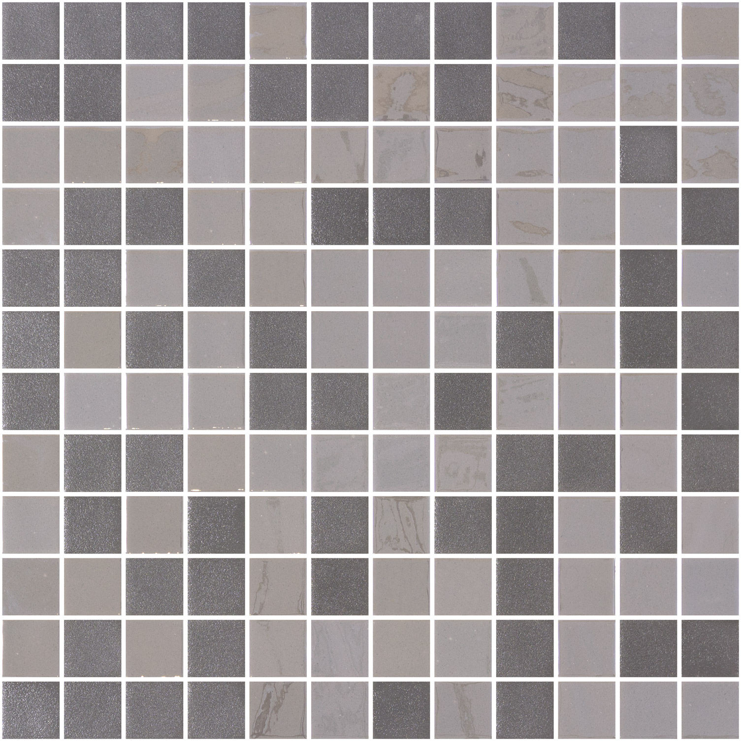 Square Stoneglass Glossy Opalo Gris 12" x 12" ESS2002248 Centura Square Mosaic Tiles | Floors & Baths Pro's