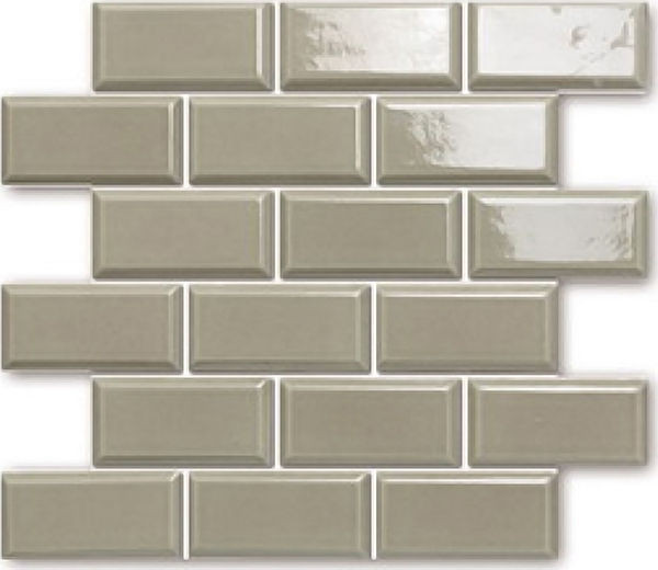 backsplash mosaic tiles Castle Taupe Glossy 12" x 12" BHE05058V Centura Rectangle Mosaic Tiles | Floors & Baths Pro's