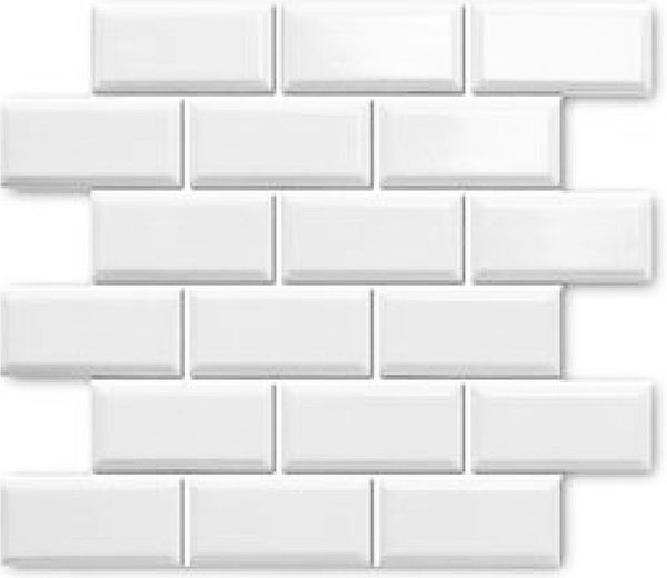 backsplash mosaic tiles Castle White Glossy 12" x 12" HE6470V Centura Rectangle Mosaic Tiles | Floors & Baths Pro's