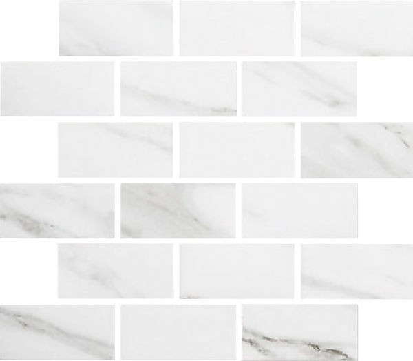 Miki - InkJet Mosaics Calacatta Matte 11" x 12" MEKT1001 Centura Rectangle Mosaic Tiles | Floors & Baths Pro's