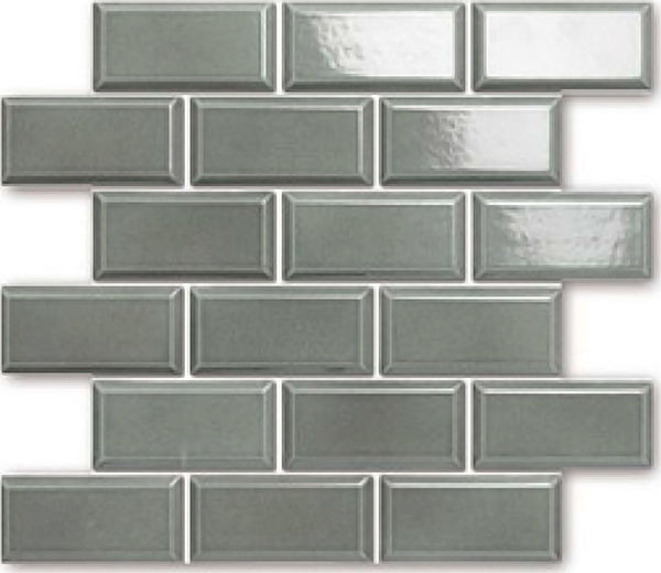 backsplash mosaic tiles Castle Pewter Glossy 12" x 12" BHE02122V Centura Rectangle Mosaic Tiles | Floors & Baths Pro's