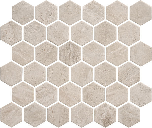 Miki - InkJet Mosaics Beige Matte 11" x 13" MCSC9007 Centura Hexagon Mosaic Tiles | Floors & Baths Pro's