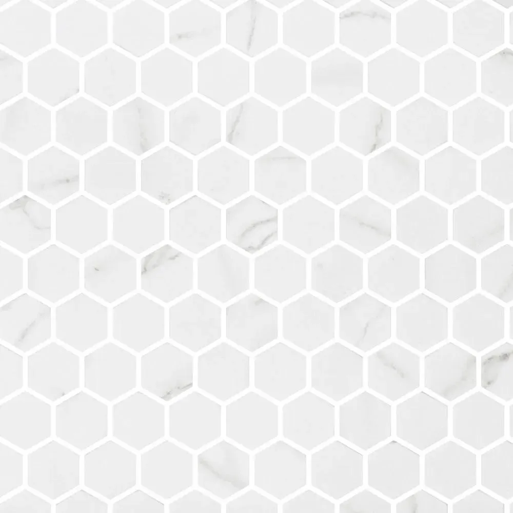 Onix Hex Venato White 1" x 1"