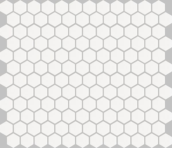 Basic Hexagon/Octagon White Satin 12" x 12" HU0101B Centura Hexagon Mosaic Tiles | Floors & Baths Pro's