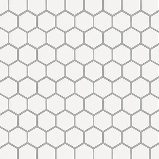 Basic Hexagon/Octagon White Satin 12" x 12" HU0101B Centura Hexagon Mosaic Tiles