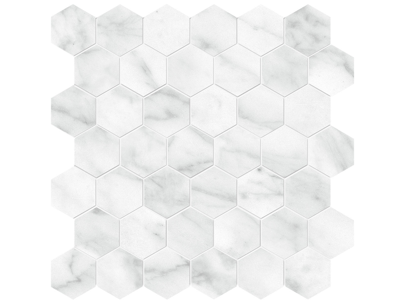 backsplash mosaic tiles Plata Carrara Abisso Polished 12" x 12" 4501-0417-0 Anatolia Hexagon Mosaic Tiles | Floors & Baths Pro's