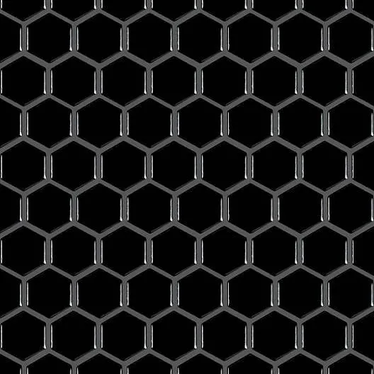 Basic Hexagon/Octagon Black Satin 12" x 12" HU0003 Centura Hexagon Mosaic Tiles