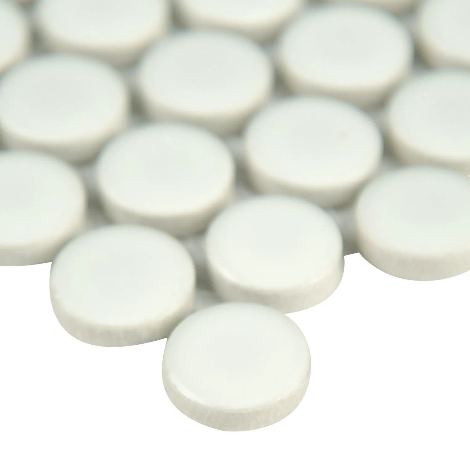 Penny Round White-Cool Hexagon Glossy 11-1/2" x 11-1/2"