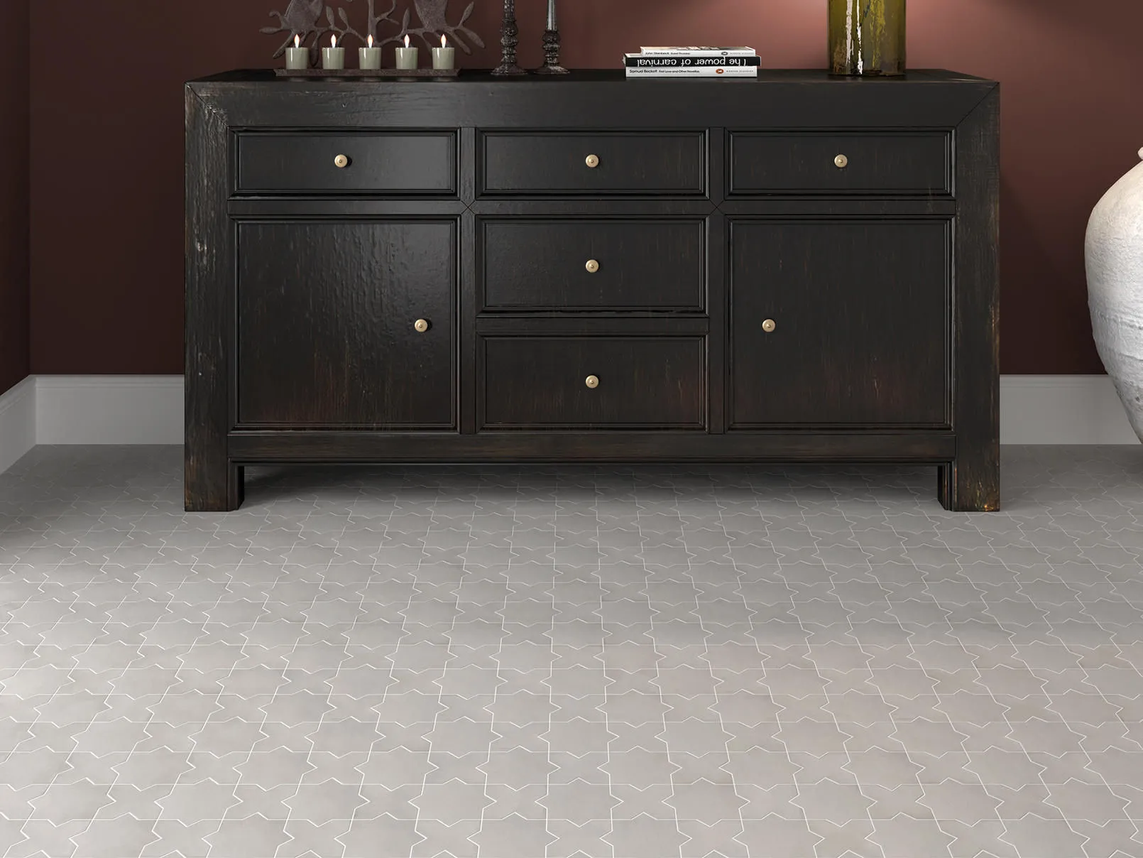 Kasbah Star Smoke Matte 6.5" x 6.5" KA29077 Centura Star Mosaic Tiles