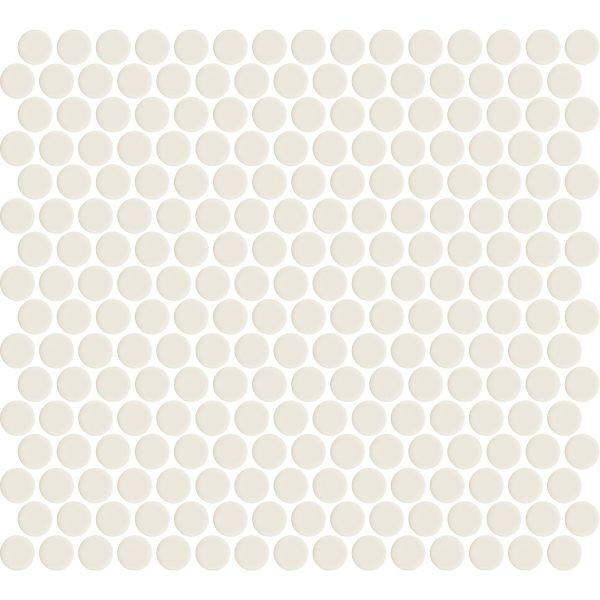 Penny Round Off White Glossy 12" x 12" MCP103 Centura Circle Mosaic Tiles | Floors & Baths Pro's