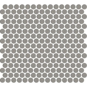 backsplash mosaic tiles Penny Round Dark Grey Glossy 12" x 12" MCP130 Centura Circle Mosaic Tiles | Floors & Baths Pro's