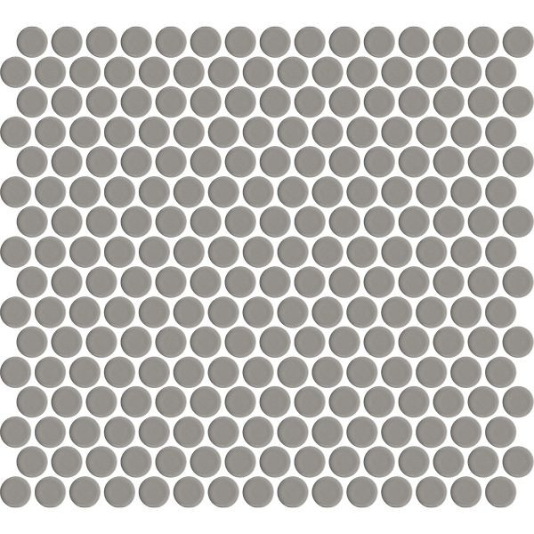 backsplash mosaic tiles Penny Round Dark Grey Glossy 12" x 12" MCP130 Centura Circle Mosaic Tiles | Floors & Baths Pro's