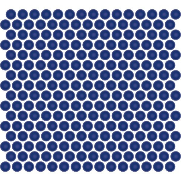 Penny Round Dark Blue Glossy 12" x 12" MCP127 Centura Circle Mosaic Tiles | Floors & Baths Pro's