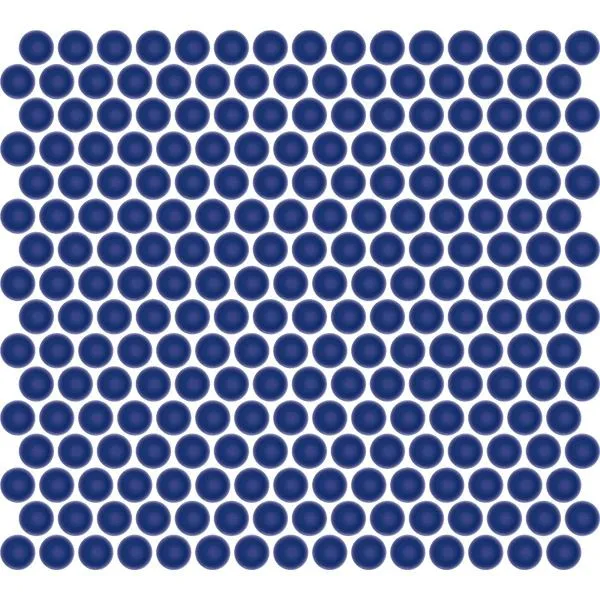 Penny Round Dark Blue Glossy 12" x 12"