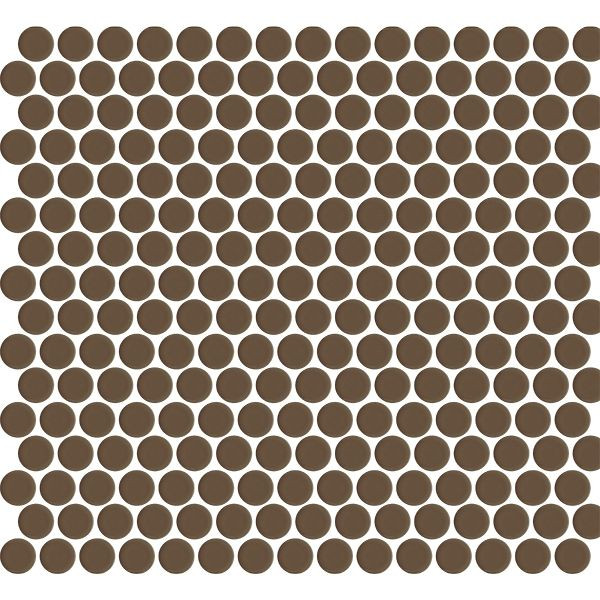 backsplash mosaic tiles Penny Round Dark Brown Glossy 12" x 12" MCP110 Centura Circle Mosaic Tiles | Floors & Baths Pro's