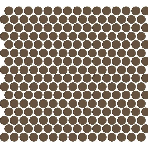 Penny Round Dark Brown Glossy 12" x 12"