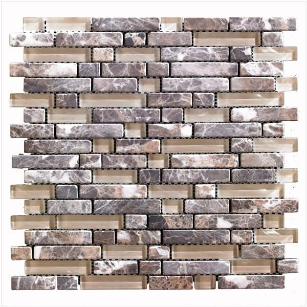 backsplash mosaic tiles Glass Mosaics Stone Multi-finish 12" x 12" GL-297 Mono Serra Mono Serra Square Mosaic Tiles | Floors & Baths Pro's