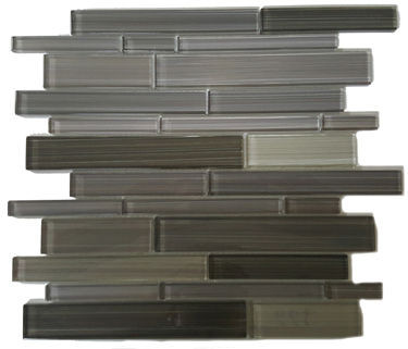 backsplash mosaic tiles Glass Mosaics Skyline Grigio Glossy 12" x 12" GL-661 Mono Serra Mono Serra Rectangle Mosaic Tiles | Floors & Baths Pro's