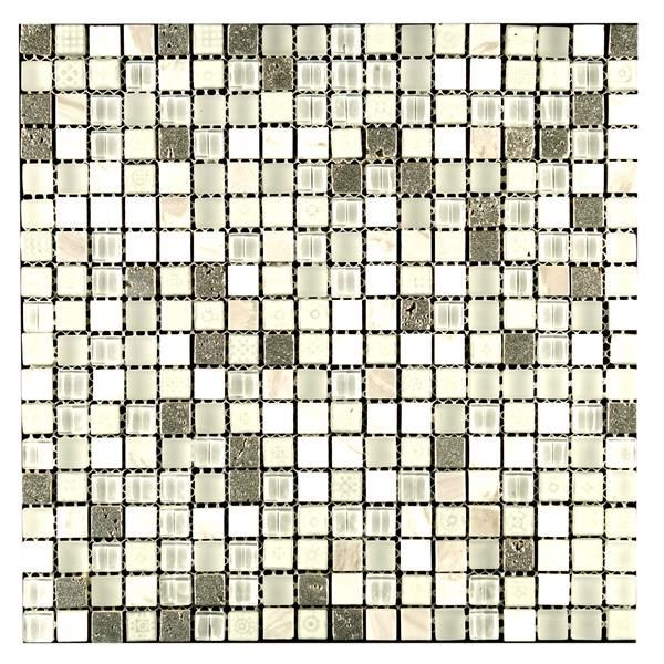 backsplash mosaic tiles Glass Mosaics Maya Stone Multi-finish 12" x 12" GL-624 Mono Serra Mono Serra Square Mosaic Tiles | Floors & Baths Pro's