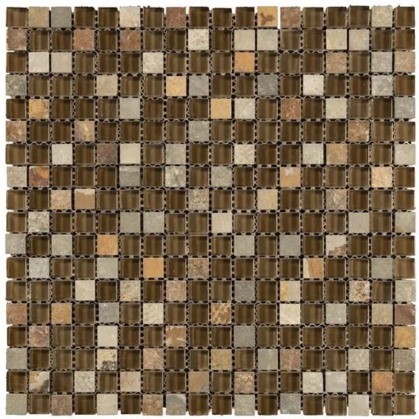 Glass Mosaics Combo Brown Multi-finish 12" x 12"