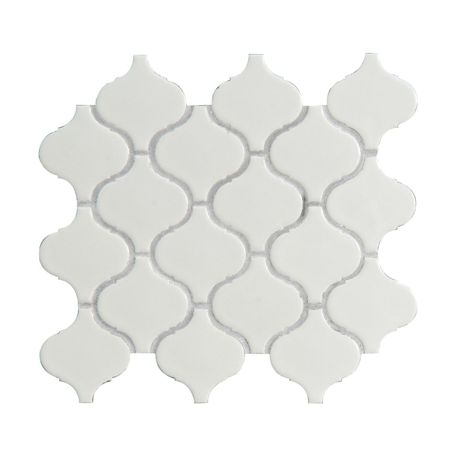 backsplash mosaic tiles Retro Bianco White-Cool Glossy 11-3/4" x 12-1/4" SMOT-PT-RETBIA-ARABESQUE MSI Surfaces Other Mosaic Tiles | Floors & Baths Pro's