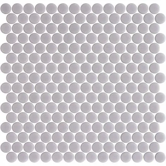 Penny Shiny Glossy Smooth Grey 11" x 11" PE2005011 Centura Circle Mosaic Tiles