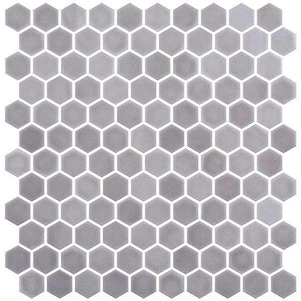 Stoneglass Hex Light Brun Matte 12" x 12" STGLLBHEX Centura Hexagon Mosaic Tiles | Floors & Baths Pro's