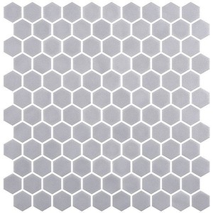 backsplash mosaic tiles Stoneglass Hex Gainsboro Matte 12" x 12" STGLGAHEX Centura Hexagon Mosaic Tiles | Floors & Baths Pro's