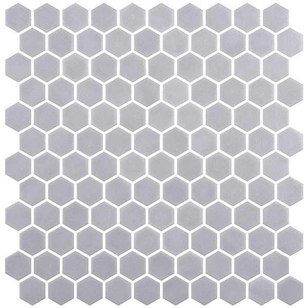 Stoneglass Hex Gainsboro Matte 12" x 12" STGLGAHEX Centura Hexagon Mosaic Tiles | Floors & Baths Pro's