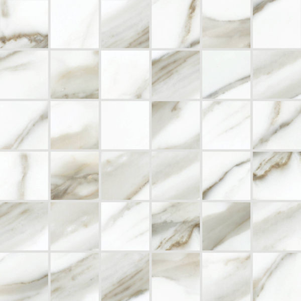 Floor Calacatta Borghini Matte 12"âx 12" (9.7 sqft/box) CLCMOS01 Centura Square Mosaic Tiles | Floors & Baths Pro's