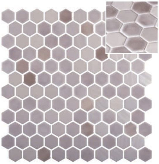 backsplash mosaic tiles Hexagon Blends Matte Dun 11-13/32" x 11-27/32" 2002921 Centura Hexagon Mosaic Tiles | Floors & Baths Pro's