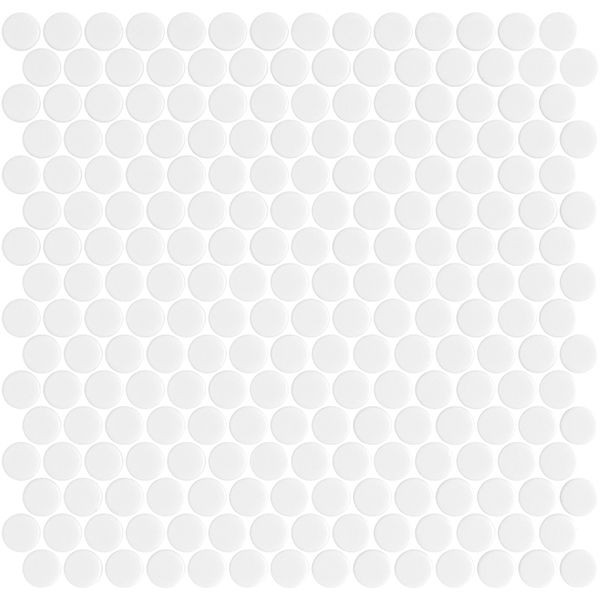 Penny Shiny Glossy White 11" x 11" PE2005014 Centura Circle Mosaic Tiles | Floors & Baths Pro's